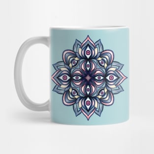 Psychedelic Eye Monster Blue Trippy Creepy Mandala Mug